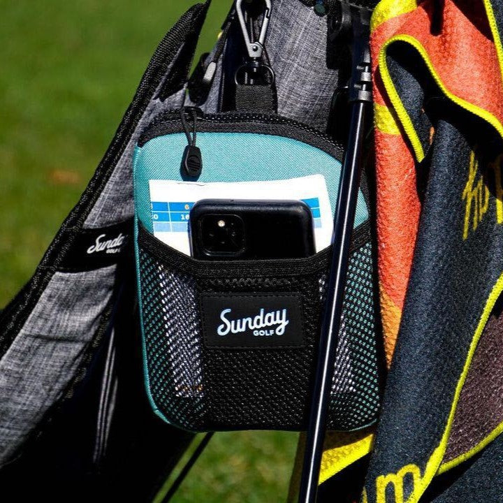 seafoam nickel bag on loma golf bag