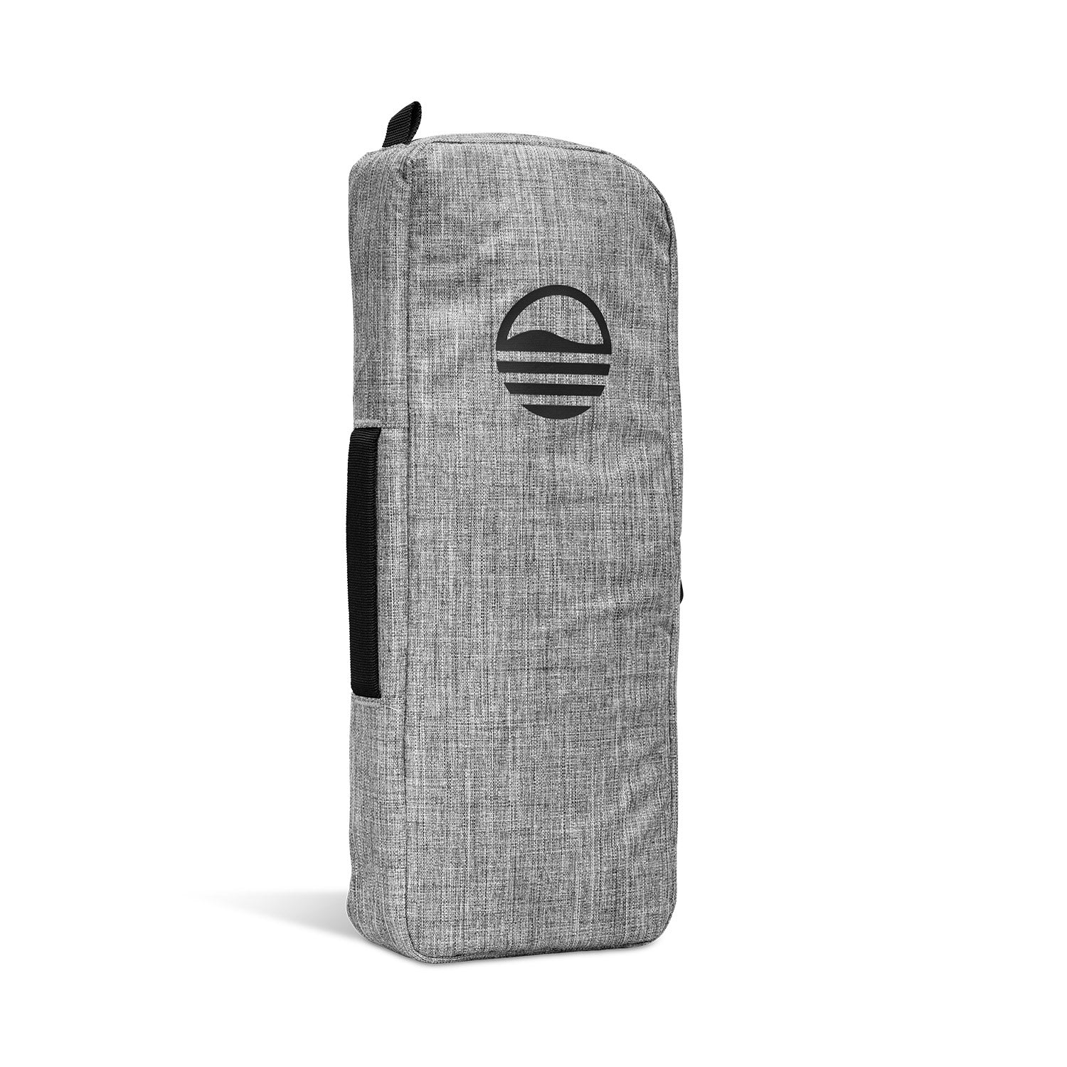 rear view of Sunday Golf heather gray Big Frosty cooler bag with black logo