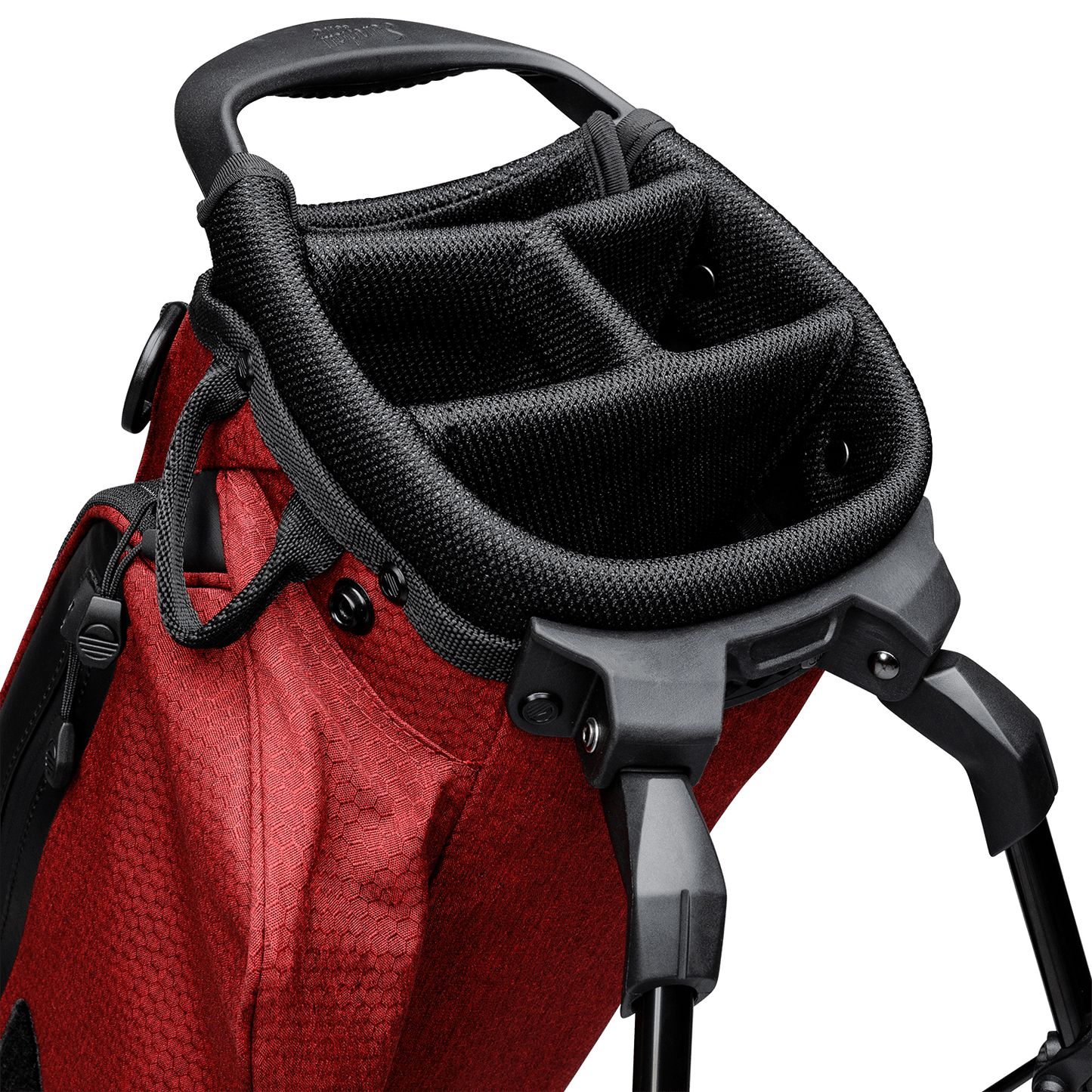 4 way divider on el camino golf bag in deep red