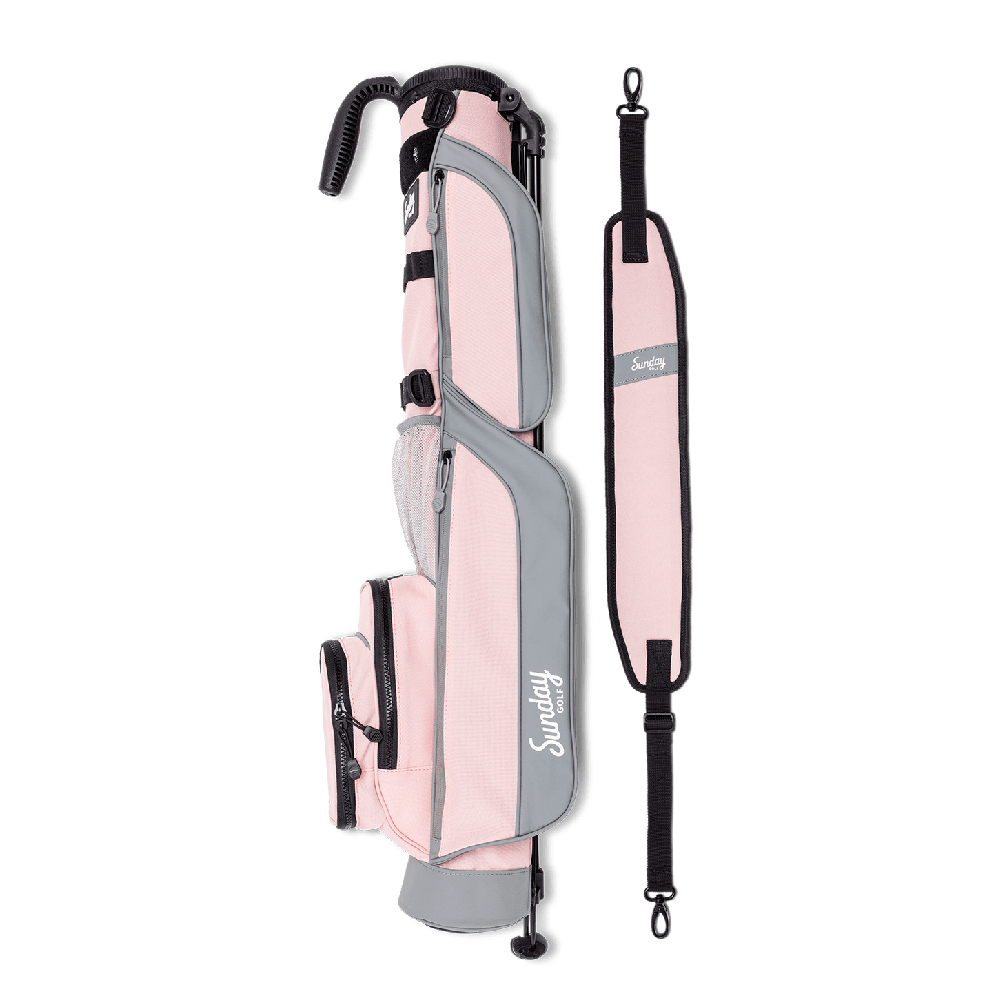 pink flamingo golf bag with carrying strap