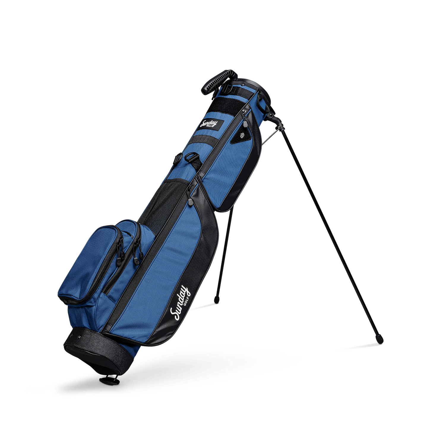 cobalt blue loma xl golf bag by sunday golf side view
