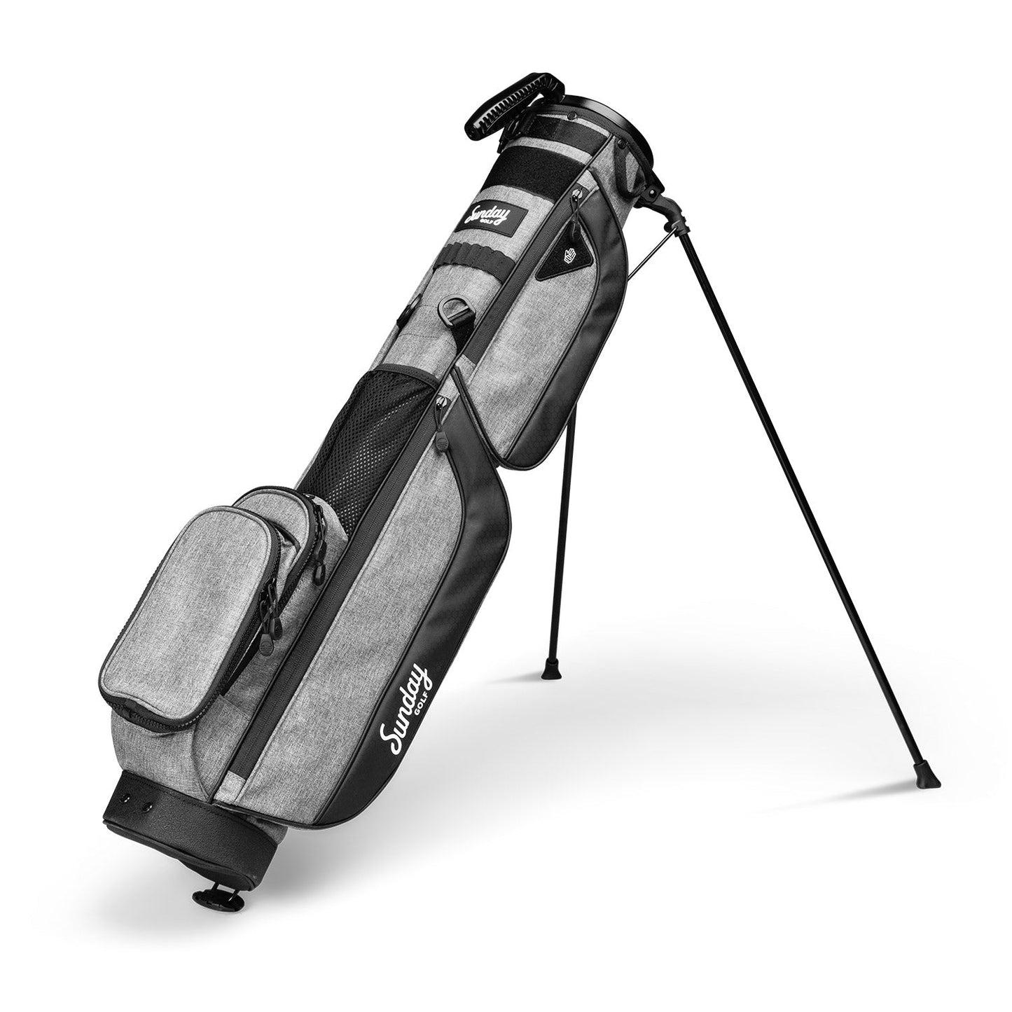 loma xl golf bag in heather gray with legs extended