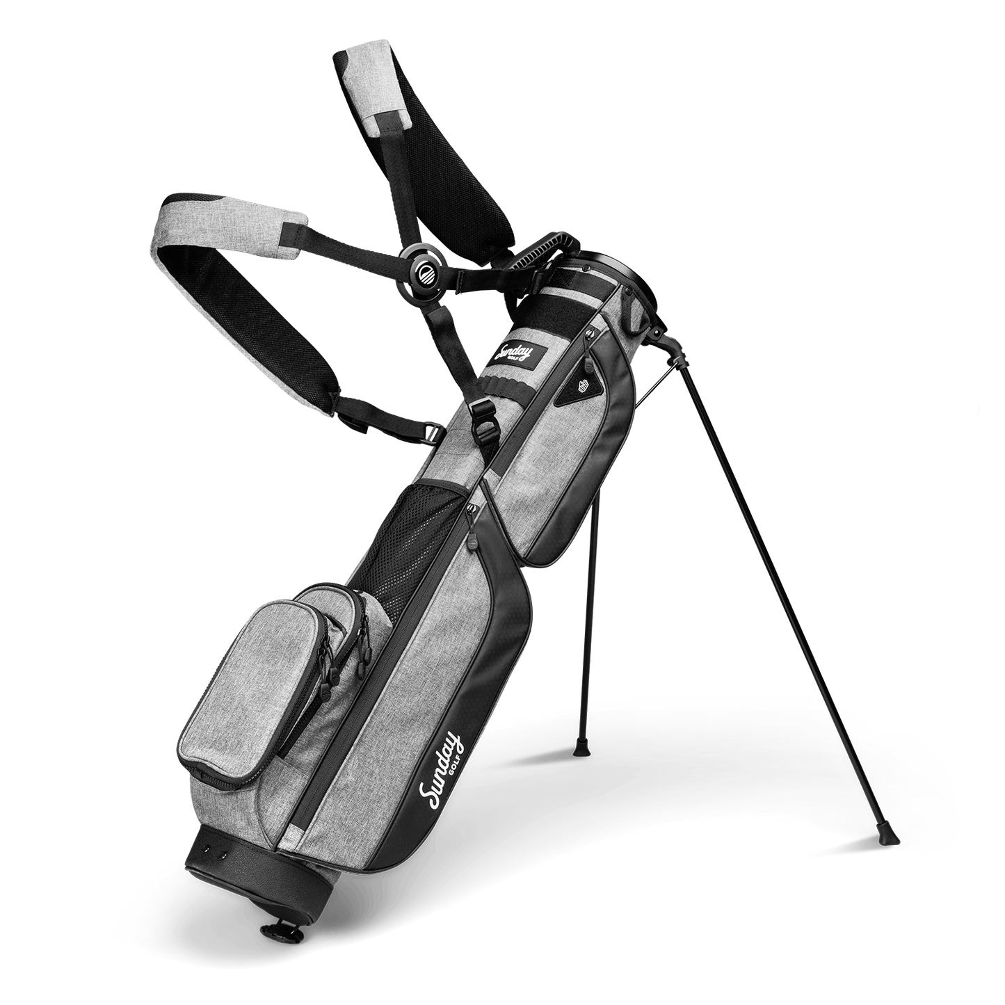 loma xl golf bag in heather gray with double carrying strap