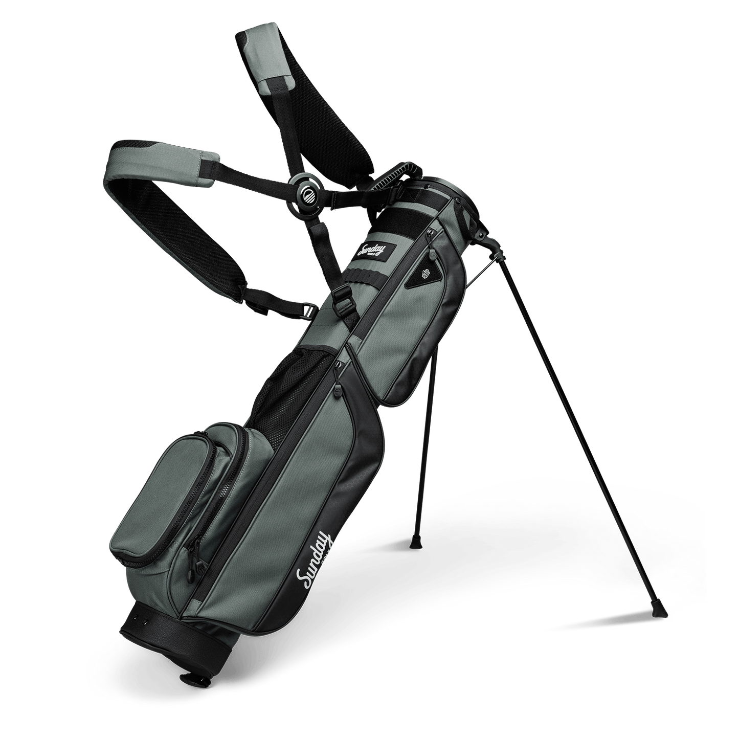 loma xl golf bag in midnight green by sunday golf with double carrying strap