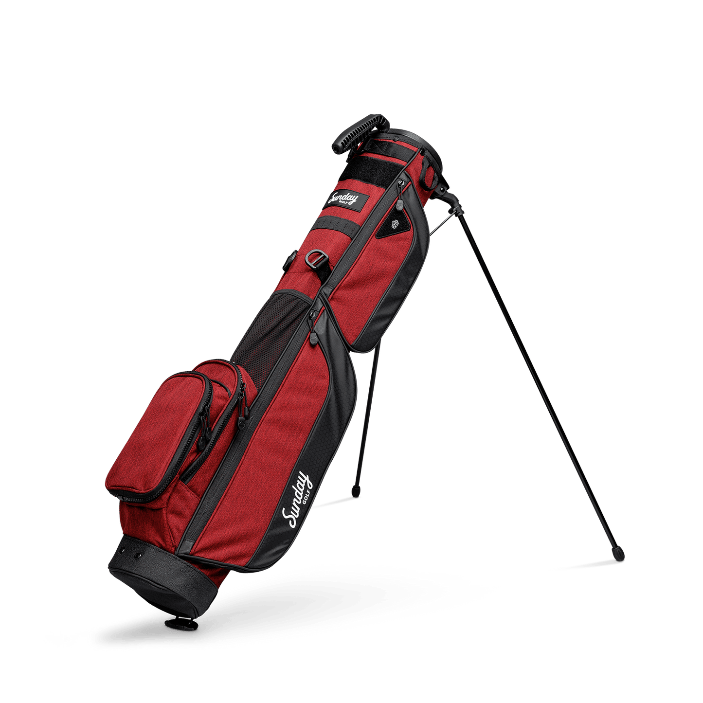 deep red burgundy loma xl golf bag by sunday golf side view