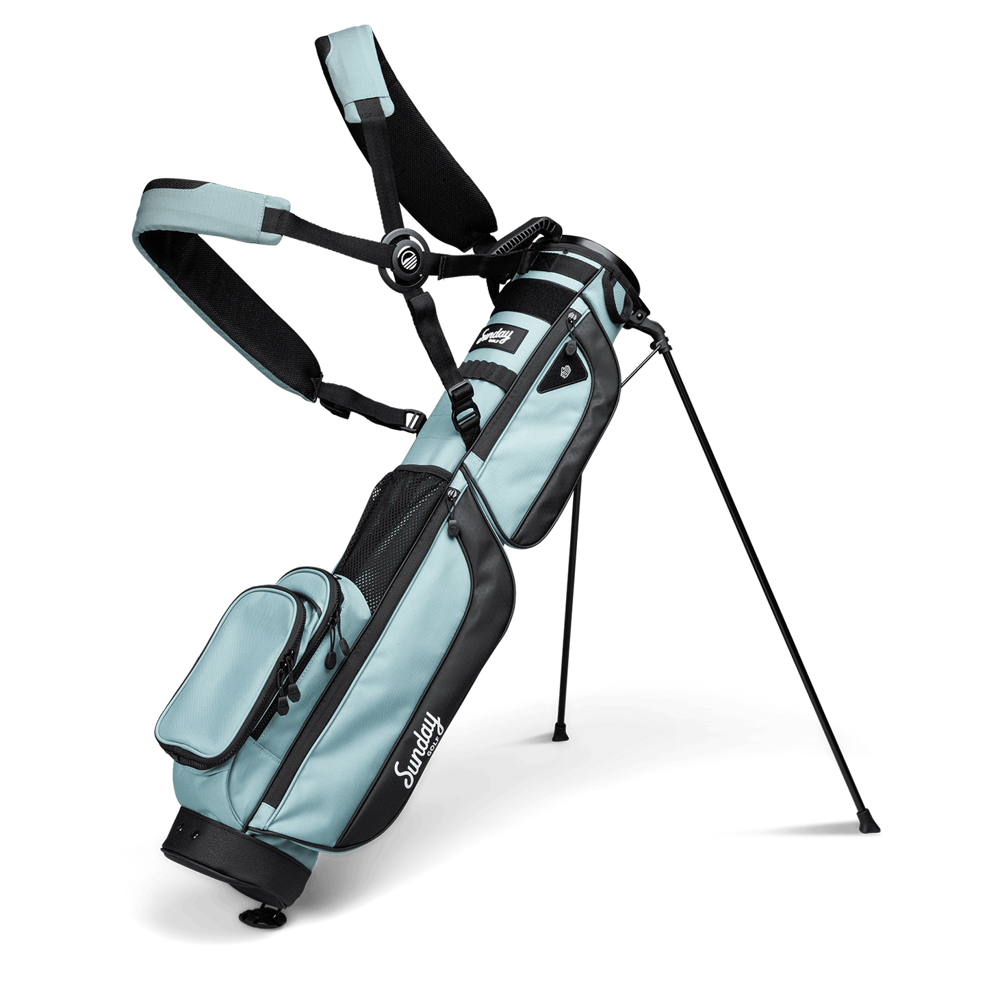seafoam green loma xl golf bag by sunday golf with double carrying strap