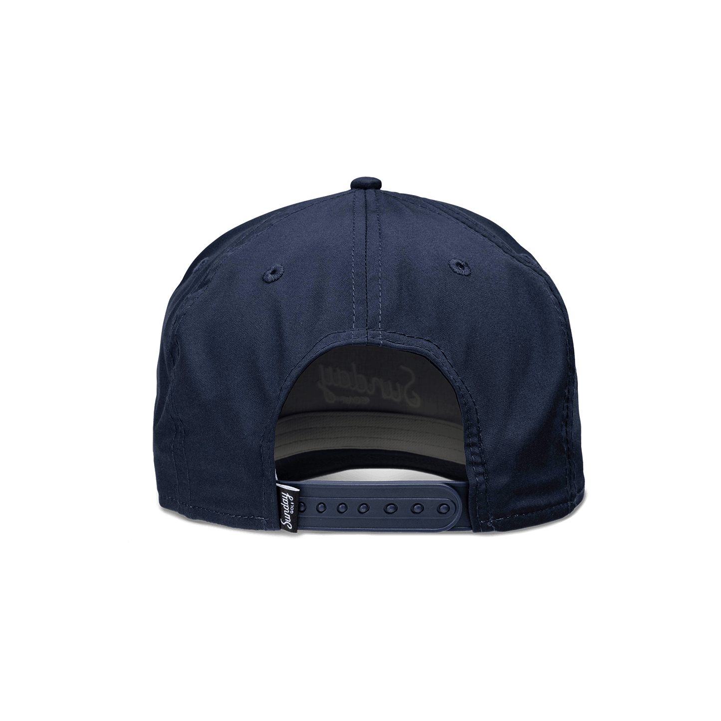 adjustable back on navy rope hat by sunday golf