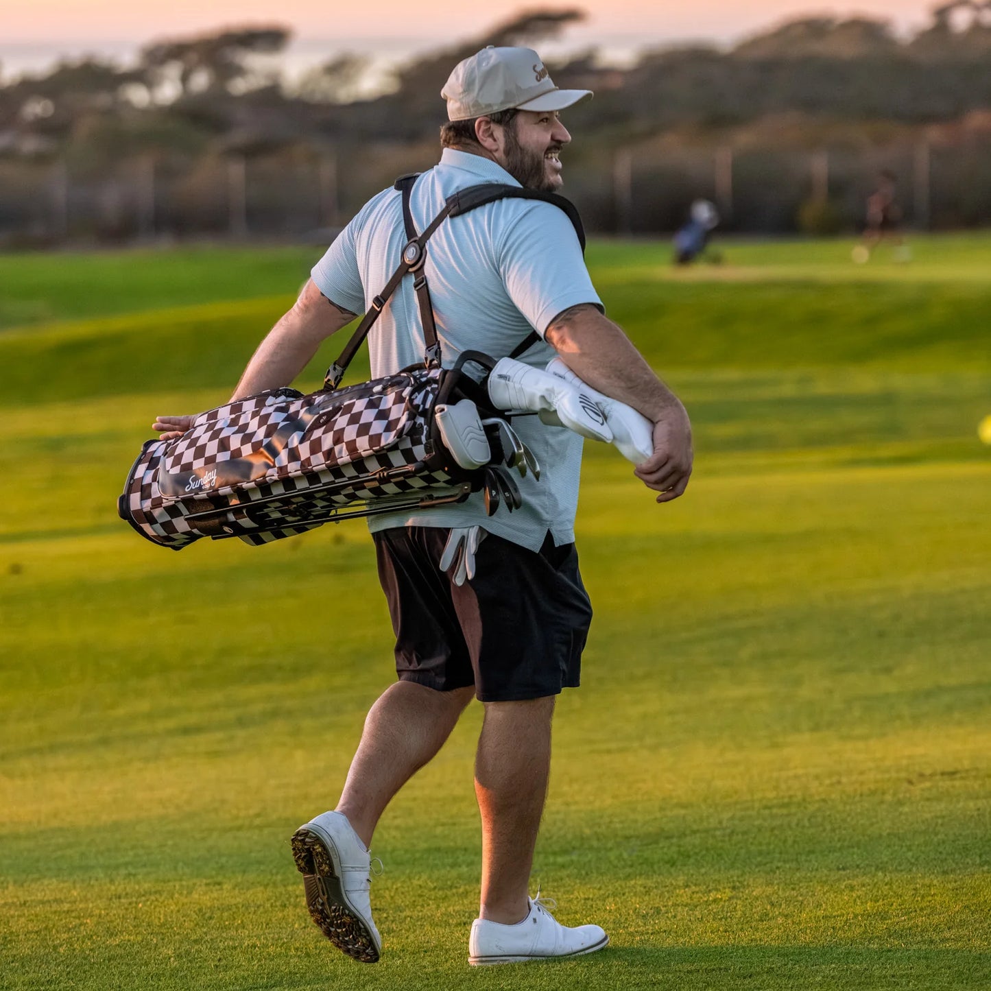 El Camino | Black/White Checker Mid Size Stand Bag