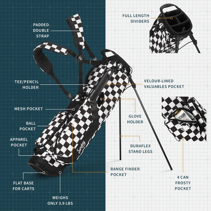 El Camino | Black/White Checker Mid Size Stand Bag
