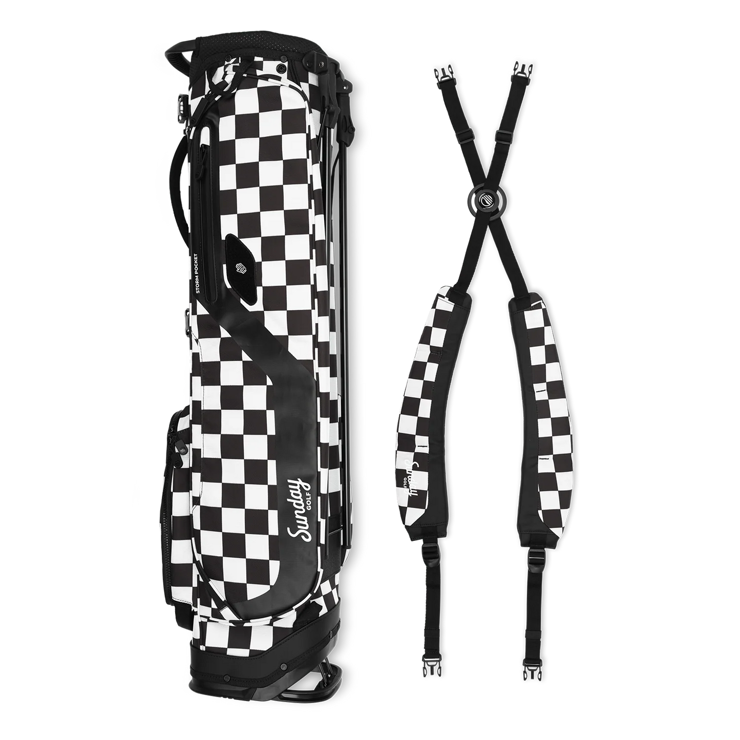 El Camino | Black/White Checker Mid Size Stand Bag