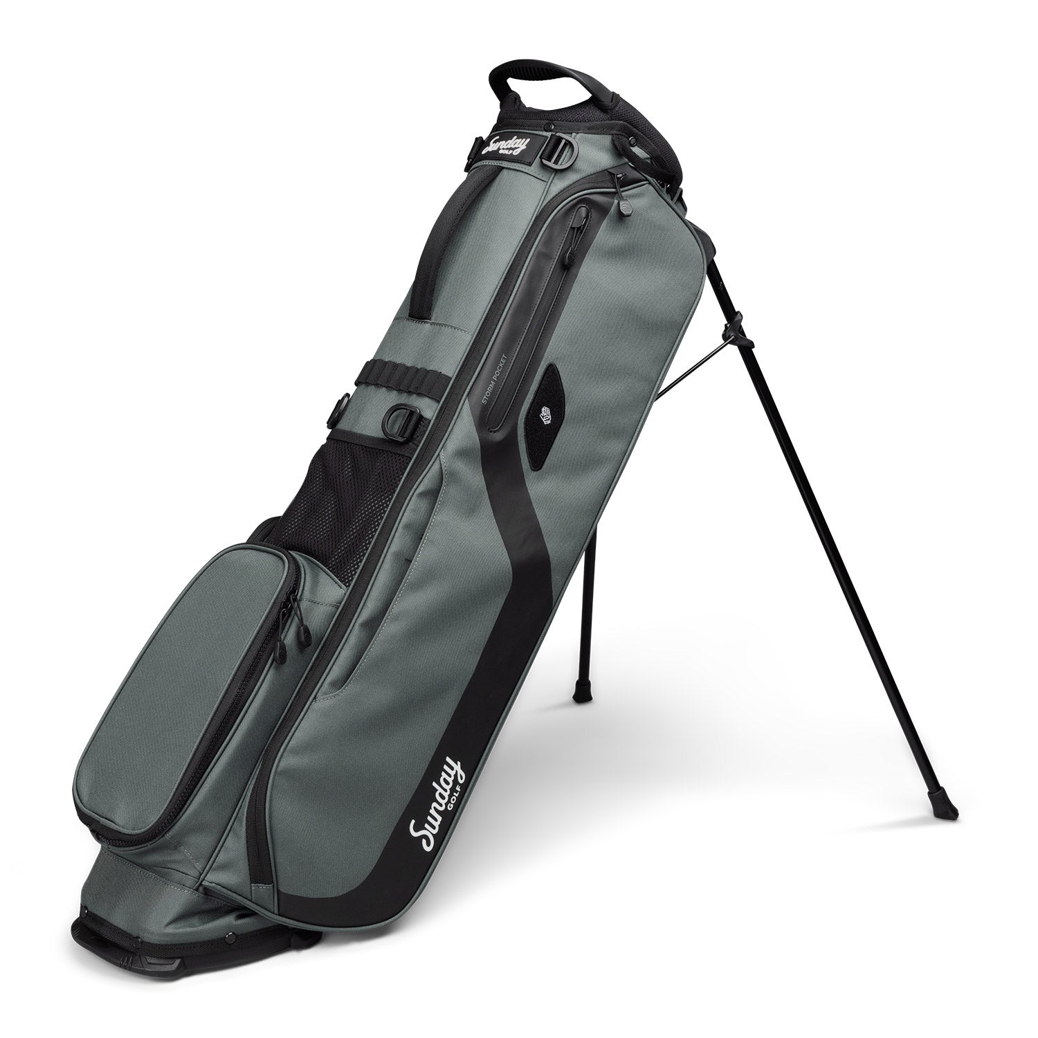 midnight green El Camino golf bag by Sunday Golf with leg stands