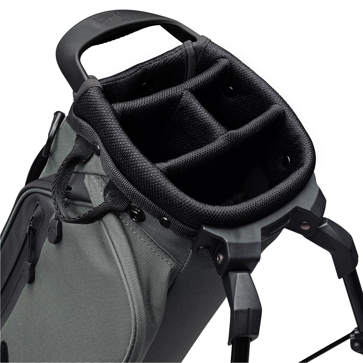 4 way club divider on Midnight Green EL Camino golf bag by Sunday Golf 