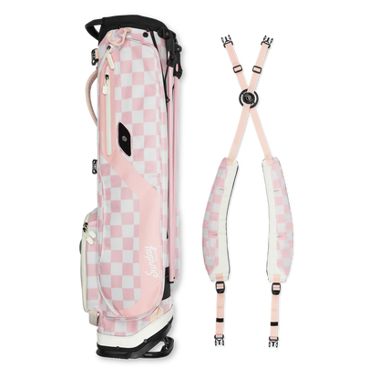 El Camino | Sac trépied mi-taille à carreaux roses et blancs