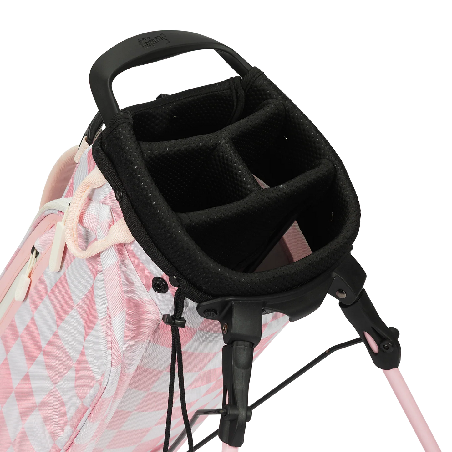 El Camino | Sac trépied mi-taille à carreaux roses et blancs