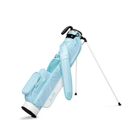 baby blue loma golf bag with white accents by sunday golf