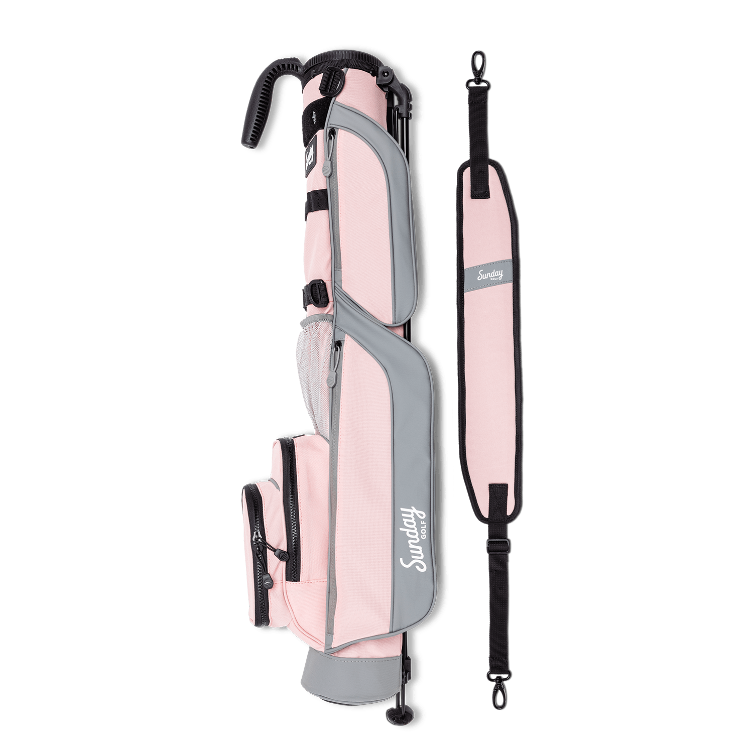 pink flamingo golf bag with carrying strap