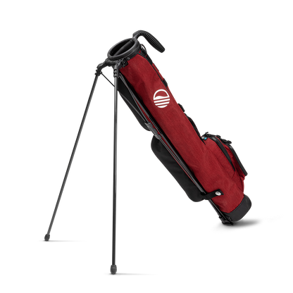 deep red burgundy loma golf bag with leg stands 