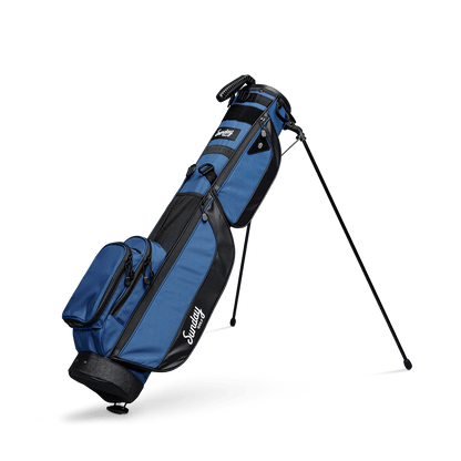 cobalt blue loma xl golf bag by sunday golf side view