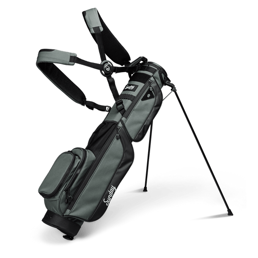 loma xl golf bag in midnight green by sunday golf with double carrying strap