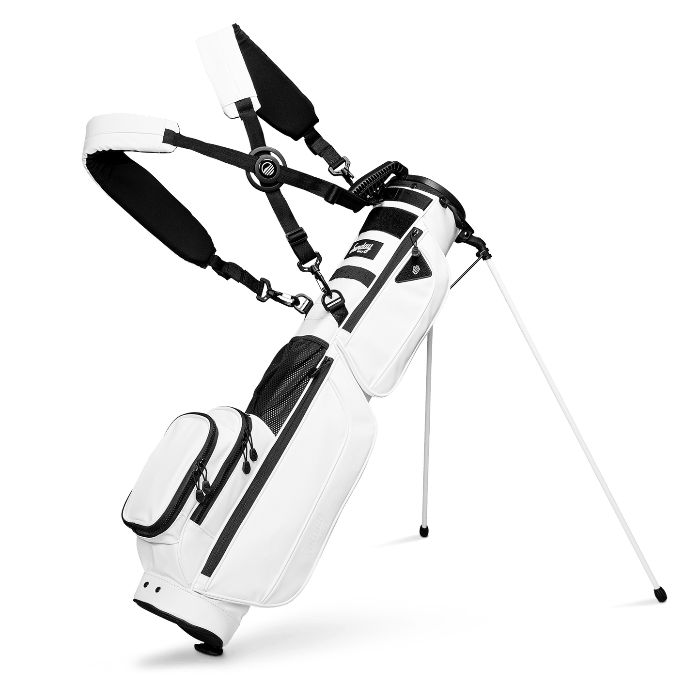 Loma XL in white vegan leather white floating straps