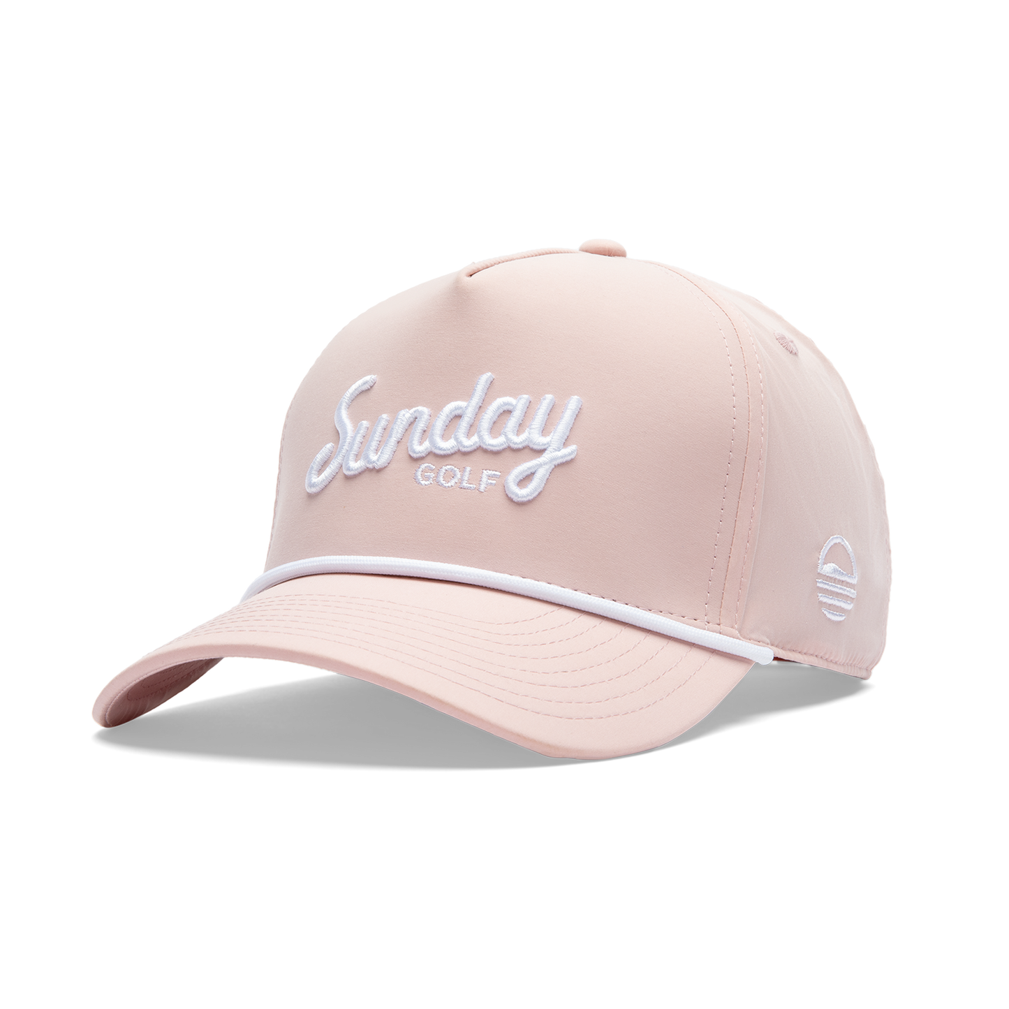 Front shot of pink rope golf hat