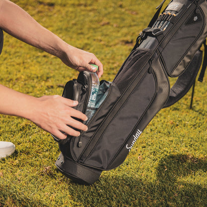 insulated beverage pouch on Matte Black Loma Xl Bag by Sunday Golf