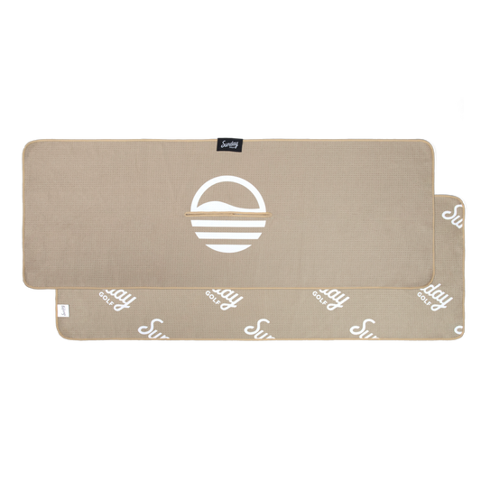 Toasted Almond Golf Towel front and back shot